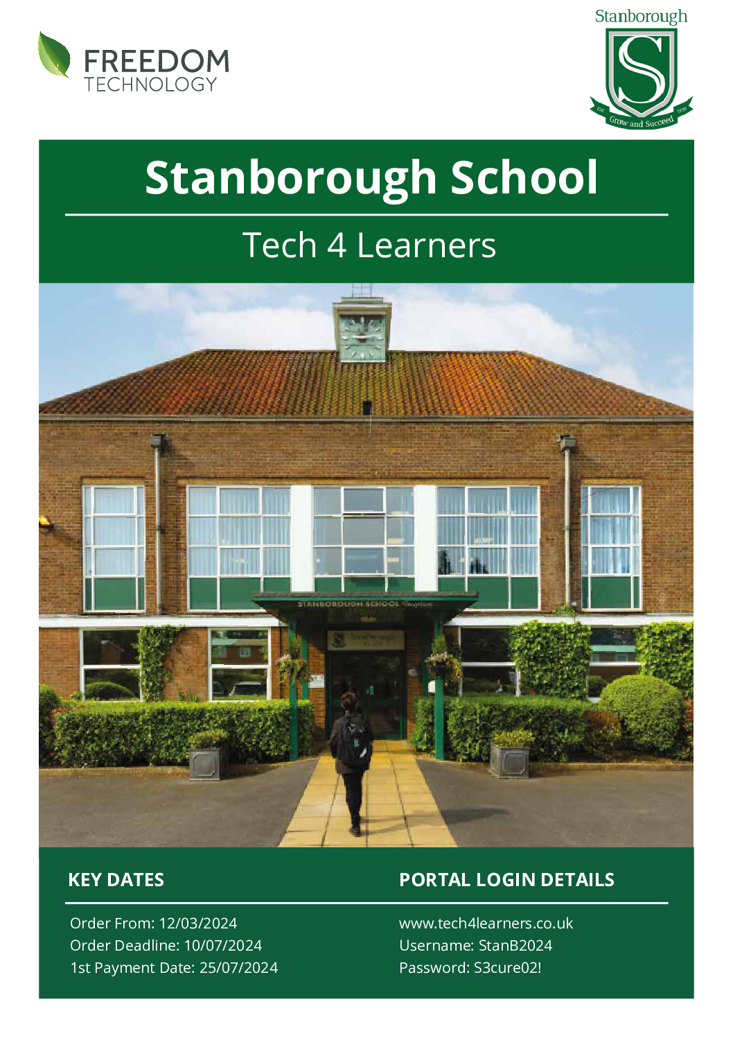 Tech 4 Learners Stanborough – Phase 1 2024 Flyer