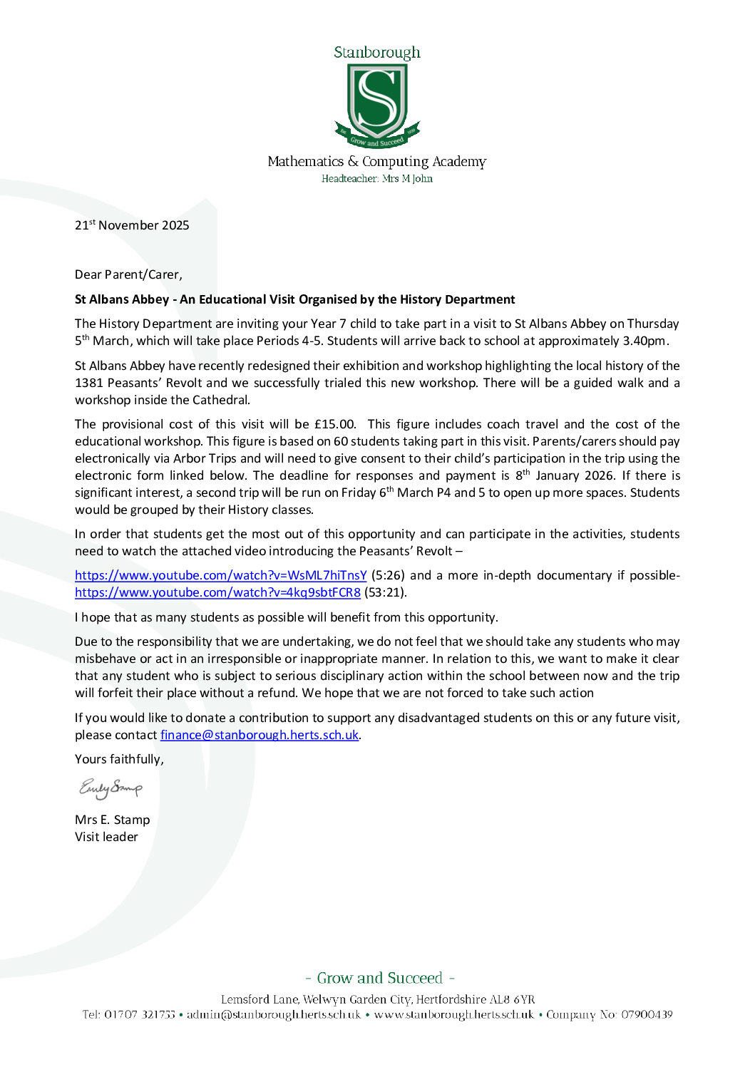 St Albans Abbey Visit March 26