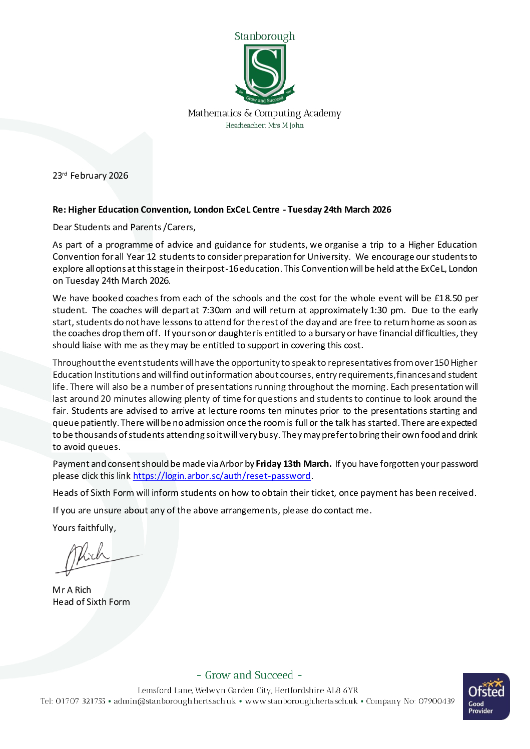 Higher Education Convention Y12 March26