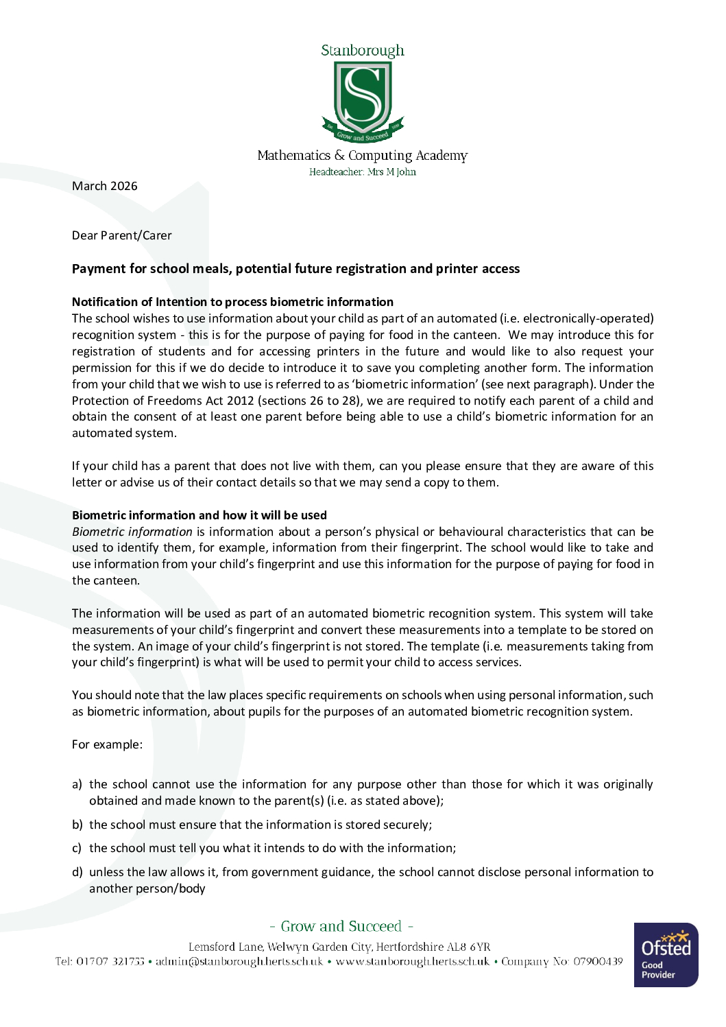 Biometrics letter 2026