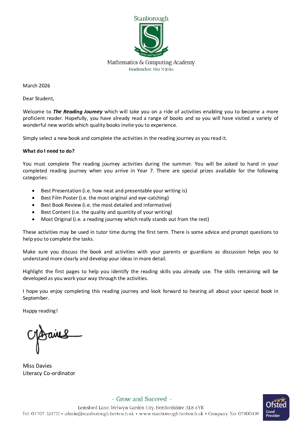 Year 6 The Reading Journey 2026