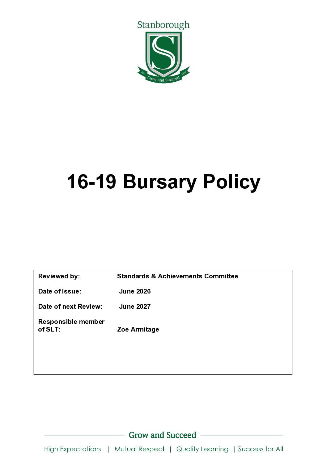 Bursary Policy