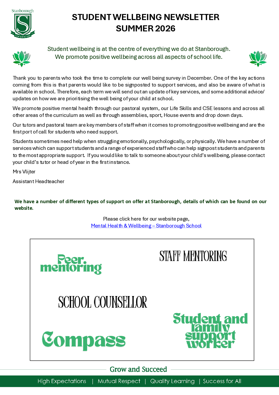 Student Wellbeing Newsletter_Summer 2026