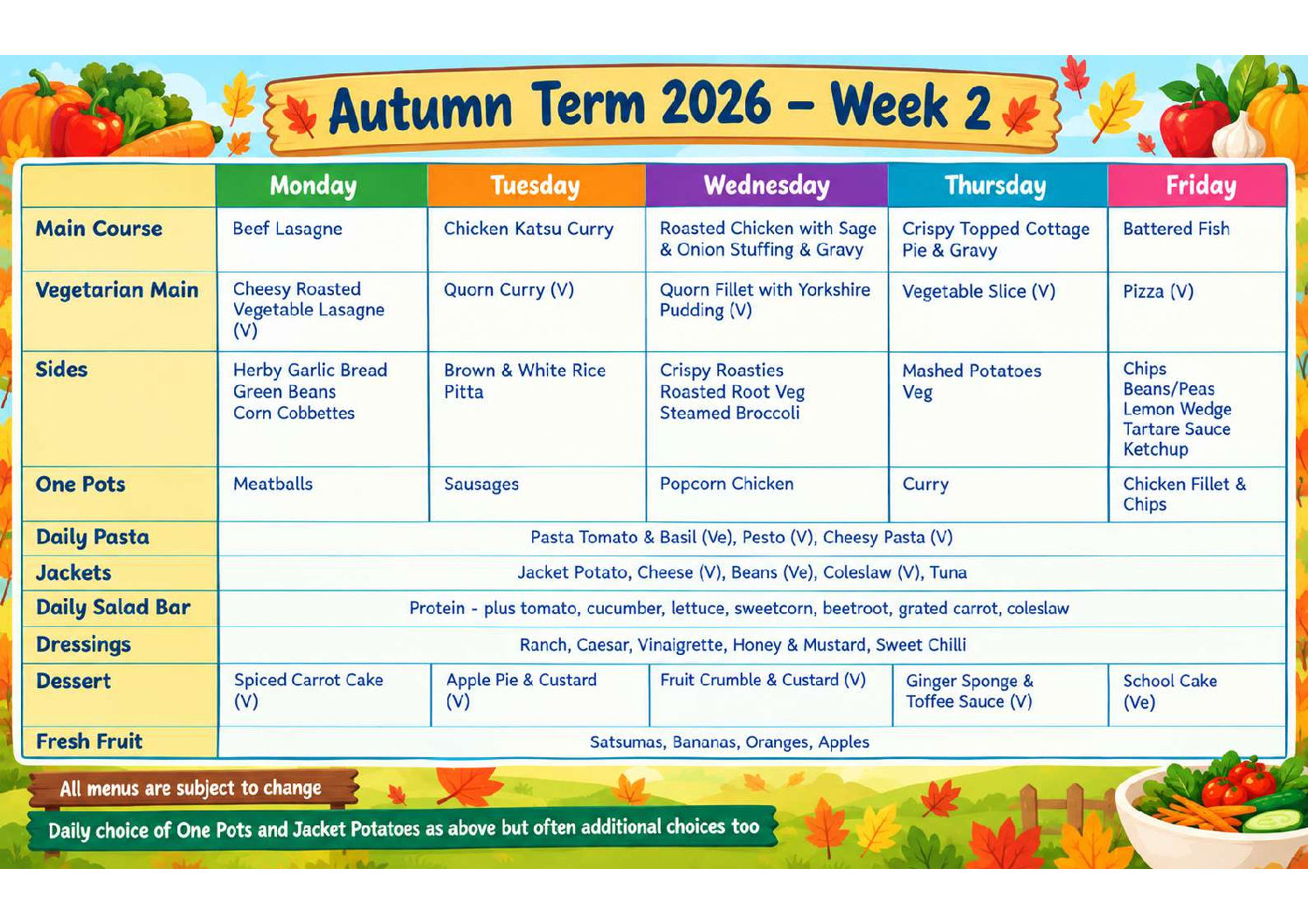 Week 2 Menu